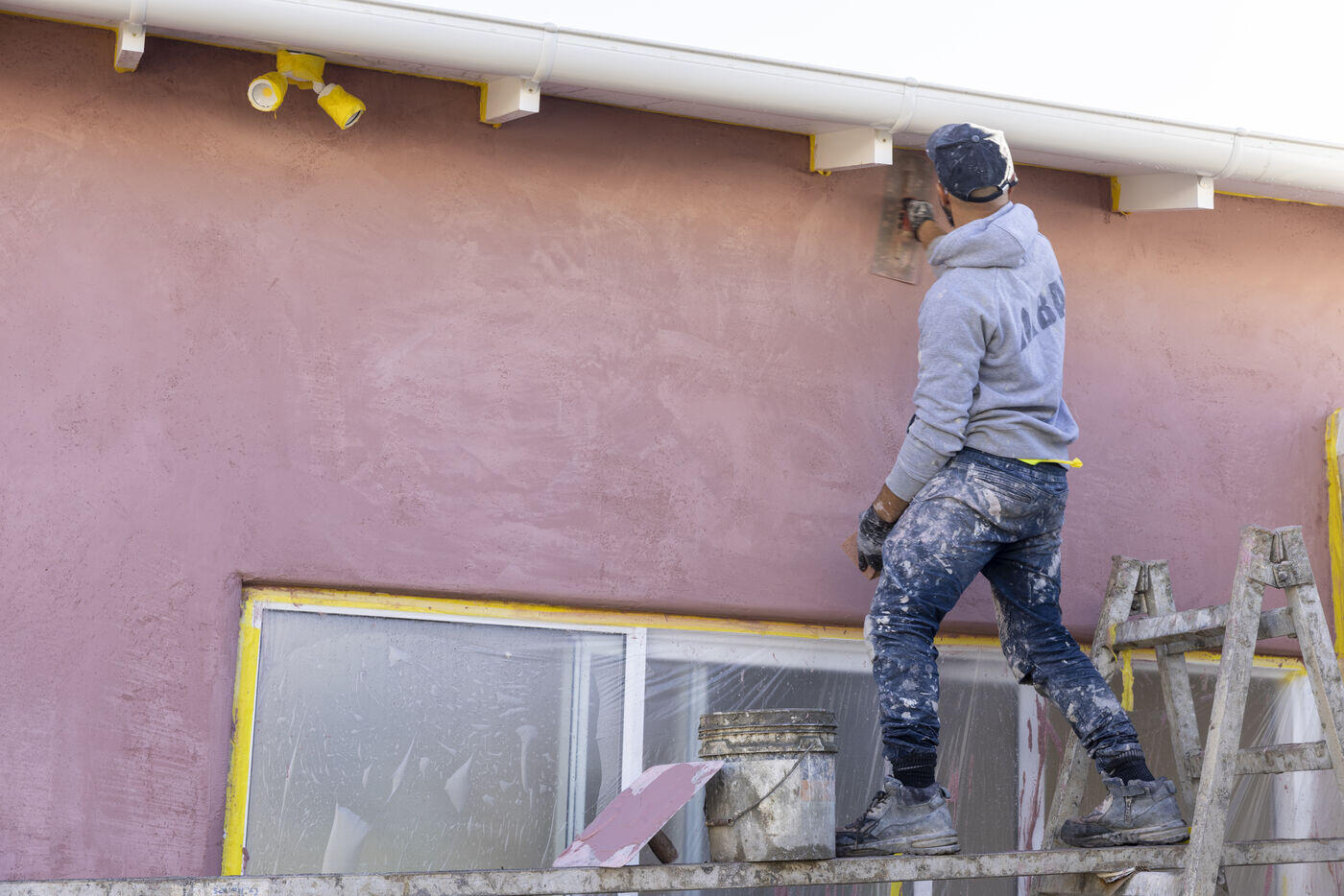 Hempcrete application and rendering